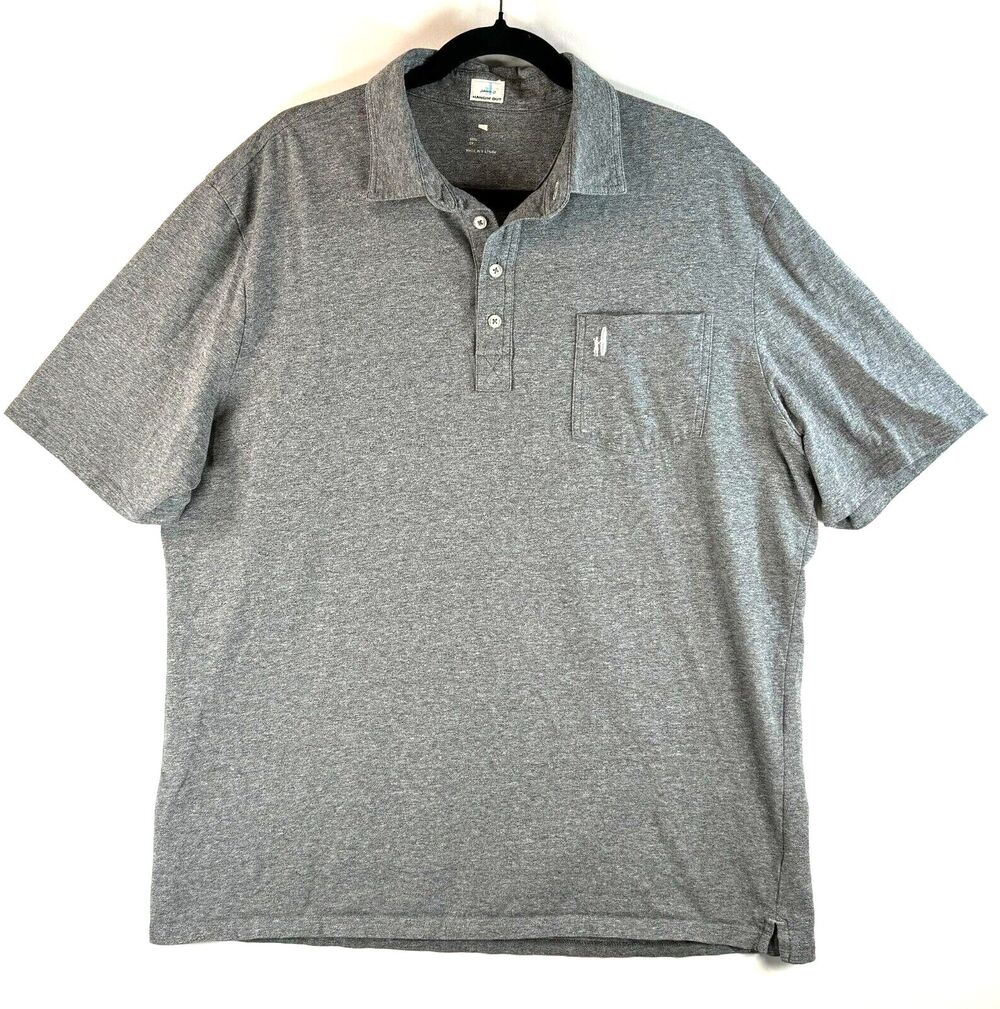 Johnnie O Hangin Out Mens Polo Shirt Gray Cotton Short Sleeve Stretch Golf XL